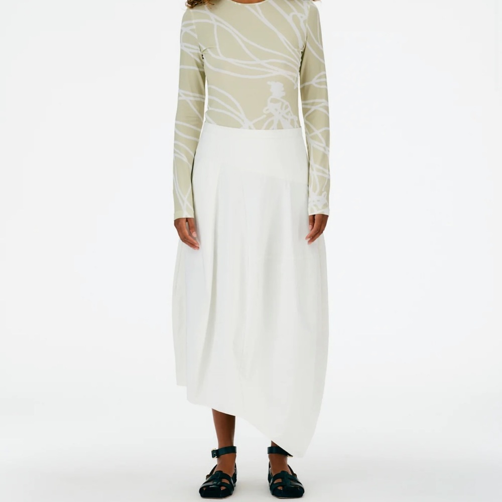 Tibi Nylon Asymmetric Balloon Skirt, Regular Length NWOT